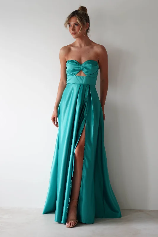 Ava Strapless Maxi Dress | Green