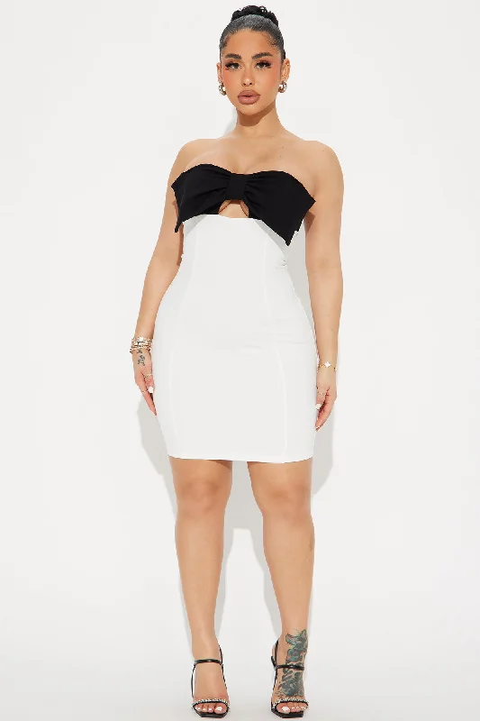 Cheers to Me Mini Dress - Black/White