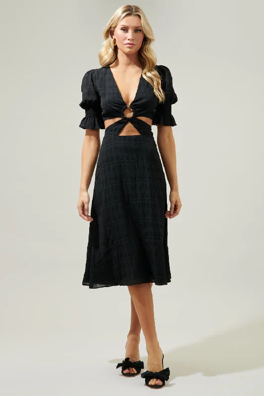 Del Mar O-Ring Cut Out Midi Dress