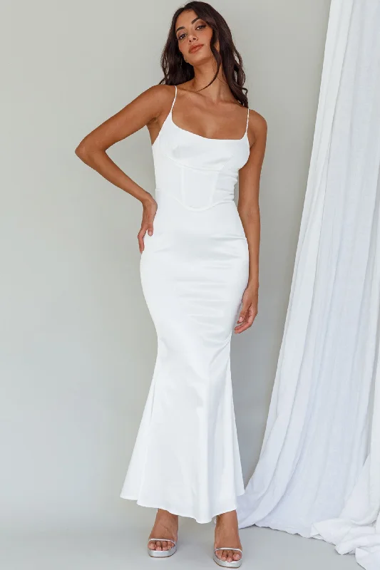 Moon Rising Mermaid Maxi Dress White