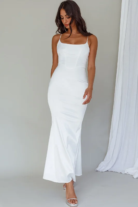 Moon Rising Mermaid Maxi Dress White