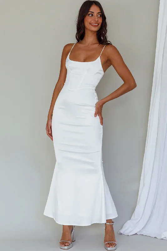 Moon Rising Mermaid Maxi Dress White