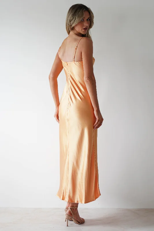 Ricci Soft Satin Maxi Dress | Melon