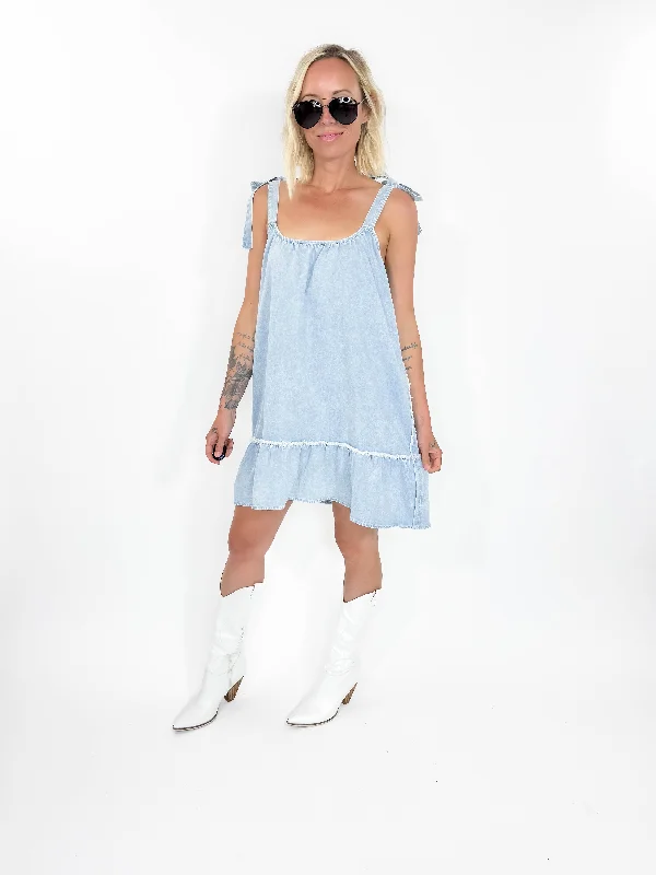 Sunfest Denim Mini Dress-FINAL SALE