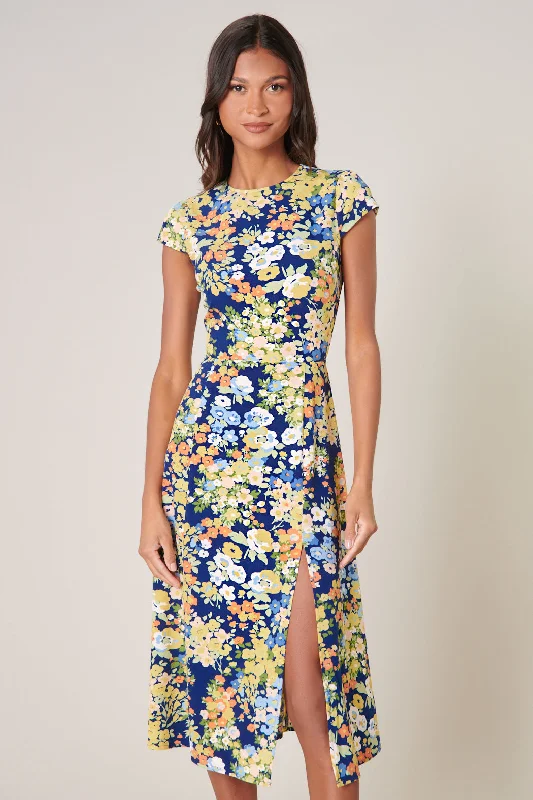 Toulon Floral Everbloom Cutout Midi Dress