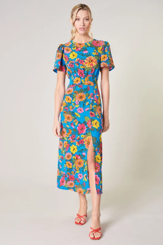 Twiggy Floral Bloom Floral Midi Dress