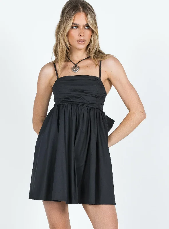 Lynelle Bow Mini Dress Black