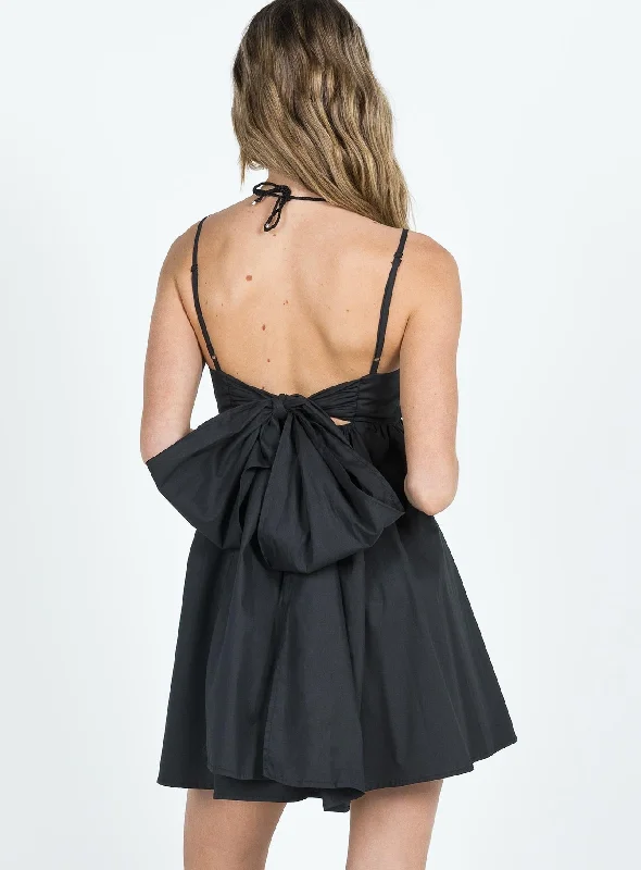 Lynelle Bow Mini Dress Black