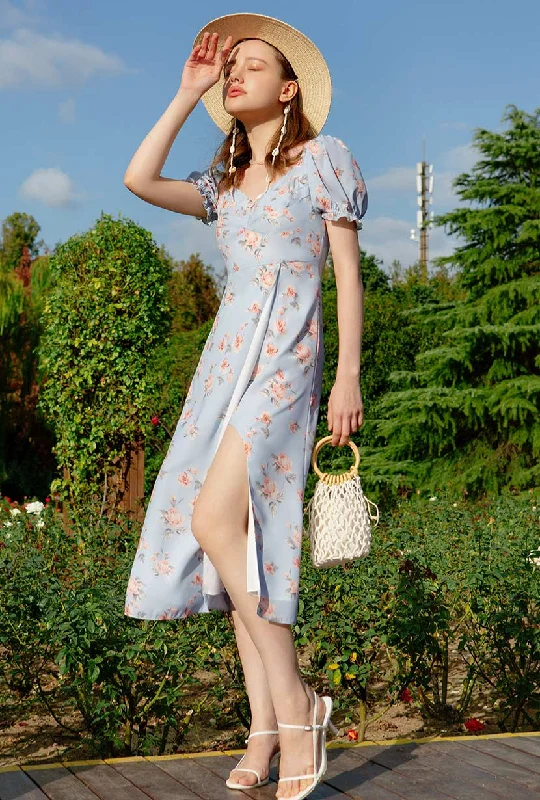 Medora Dress - Blue Floral