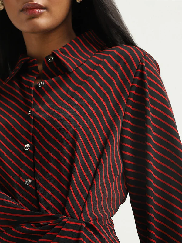 Wardrobe Red Striped Dress